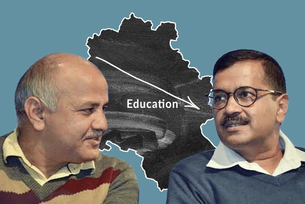 Delhi Deputy Chief Minister Manish Sisodia (L) and Chief Minister Arvind Kejriwal