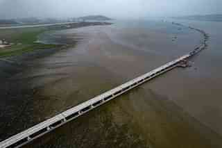 Mumbai Trans Harbour Link Project from Navi Mumbai side (@cbdhage/Twitter)