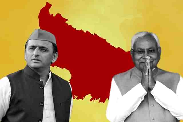 JD(U) chief Nitish Kumar and SP chief Akhilesh Yadav.