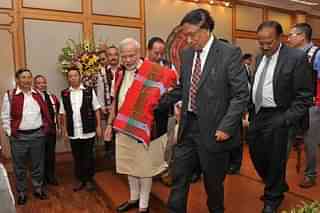Prime Minister Narendra Modi with Thuingaleng Muivah of NSCN (Muivah).