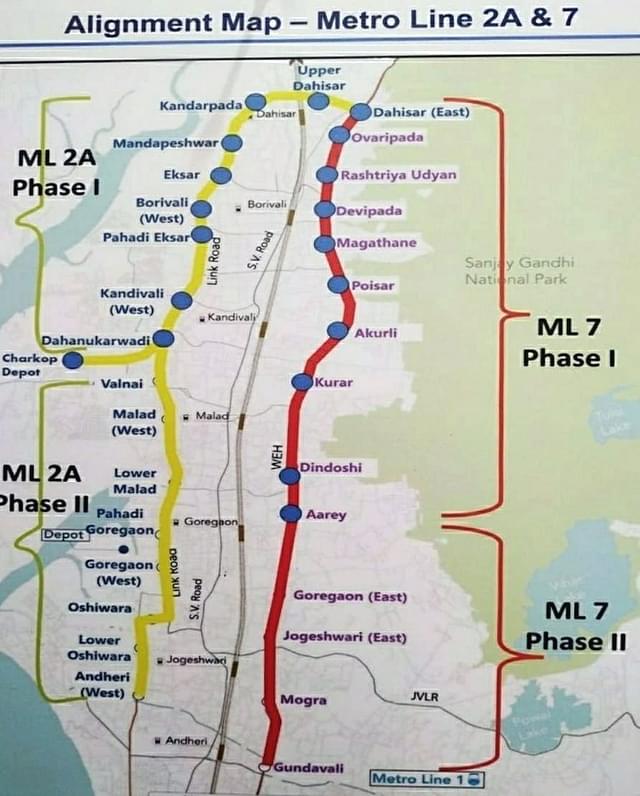 Alignment Map of Metro Line 2A and 7