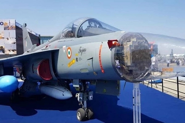 The Uttam radar on a Tejas prototype.