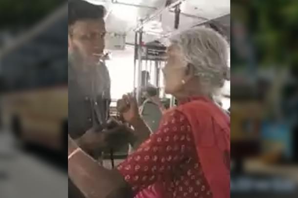 Elderly woman refuses to travel free in Tamil Nadu government bus.