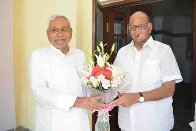 Nitish Kumar with Sharad Pawar on 7 September 2022