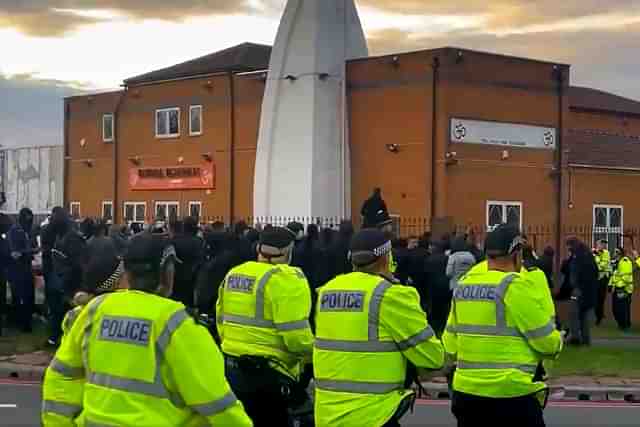 Leicester violence. (Twitter/video screenshot)