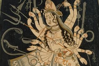 A painting of Hindu goddess Mahadevi from India (Rajasthan, Bikaner)