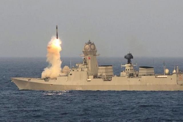 BrahMos missile test from an Indian Navy warship.