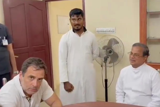Rahul Gandhi with George Ponnaiah