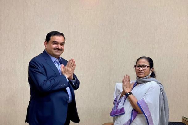 Bengal Chief Minister Mamata Banerjee with Adani Group chief Gautam Adani.