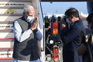 PM Narendra Modi arriving in Tokyo