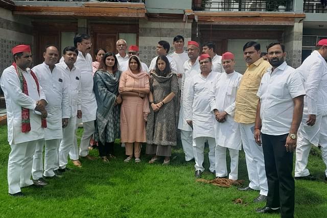 Anu Tyagi with the SP delegation.