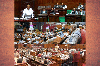 Top: Speaker Lalrinliana Sailo launches the NeVA platform in the Mizoram Legislative Assembly. Middle: Chief Minister Manohar Lal Khattar and the paperless touchscreen-equipped Haryana Assembly in session. Bottom: Chief Minister Nitish Kumar can be seen far right in the Bihar Legislative Council, which was made NeVA-ready in November 2021.