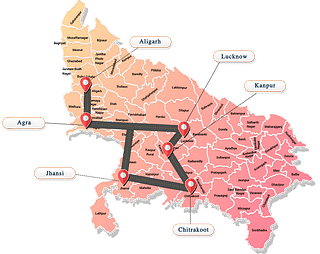 The six nodes of the UP Defence Corridor. (UPEIDA)