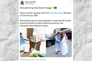 Piyush Goyal's tweet after the Saudi visit