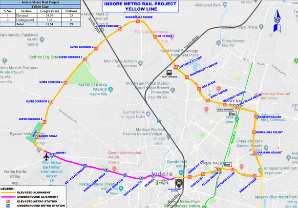Indore Metro Rail Route (MPMRCL)
