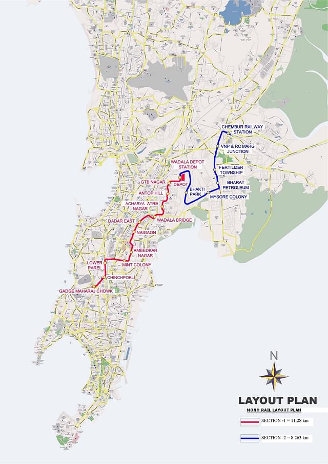 Mumbai Monorail Map (MMRDA)