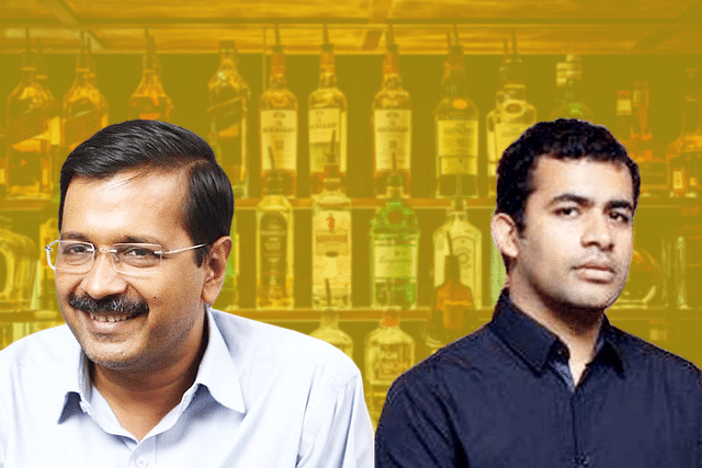 Arvind Kejriwal (L) and Vijay Nair (R) were arrested in Delhi liquor policy case.