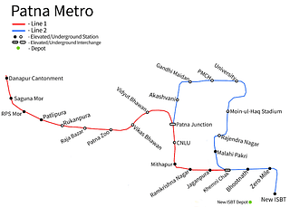 Proposed Patna Metro Map (Wikimedia Commons)