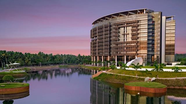 The UST Global Campus in Thiruvananthapuram: complete with private waterbody.