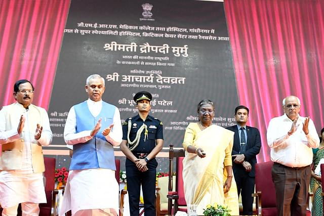 President Droupadi Murmu laid the foundation stones for various projects at Deendayal Port, Kandla from GMERS, Gandhinagar. 