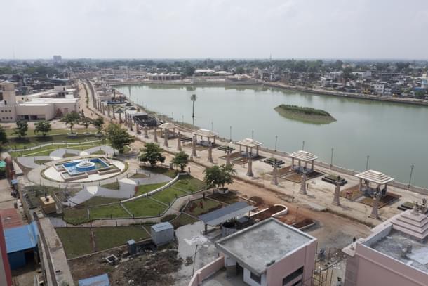 Roosting island int he middle of the Rudrasagar lake