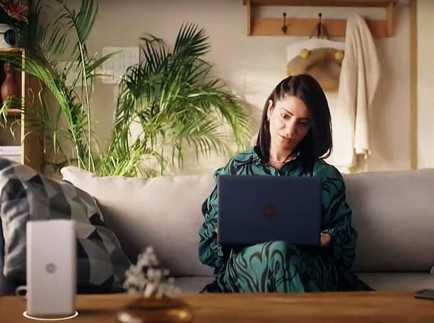 Reliance Jio's Air Fibre router (foreground)  uses 5G for  broadband in the house (Photo: Screengrab from a video by Reliance)