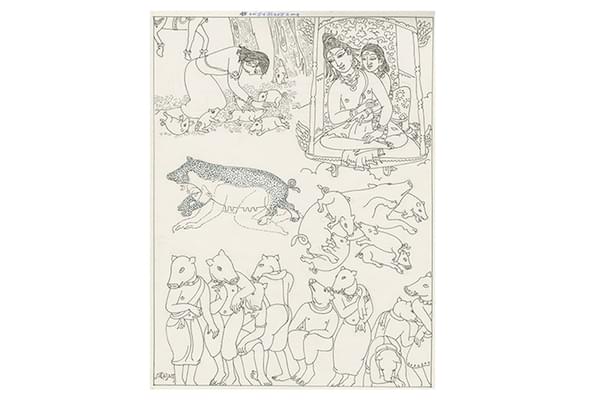 Madurai: Siva comes in the form of mother boar and feeds the piglets