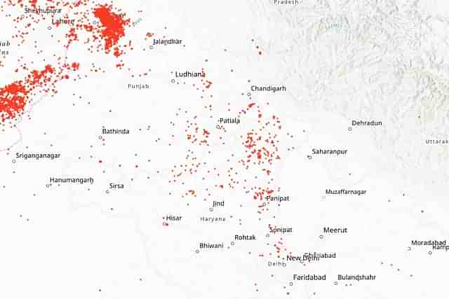 Stubble burning in Punjab.