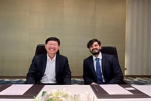 Foxconn Chairman Young Liu and Vedanta’s Global Managing Director of Display & Semiconductor Business Akarsh Hebbar