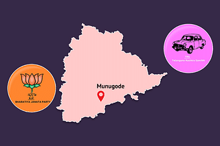 Munugode by-poll: BJP vs TRS (Swarajya illustration)