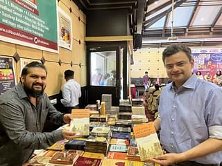 Anand Ranganathan in the book shop at the Western Ghats Lit Fest 2022. 