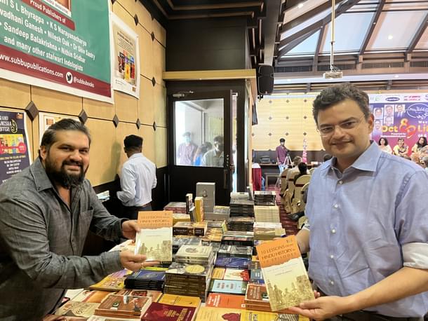 Anand Ranganathan in the book shop at the Western Ghats Lit Fest 2022.