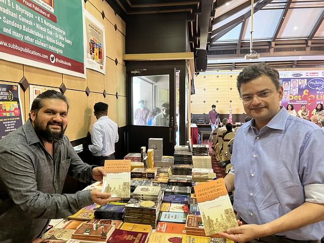 Anand Ranganathan in the book shop at the Western Ghats Lit Fest 2022. 