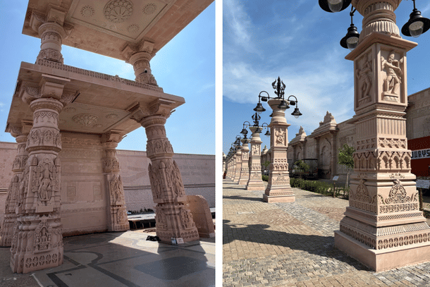 Nandi dwar(left) Pillar’s with Ananda Tandava postures (right)