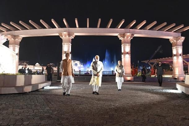 PM Modi taking a tour of the corridor