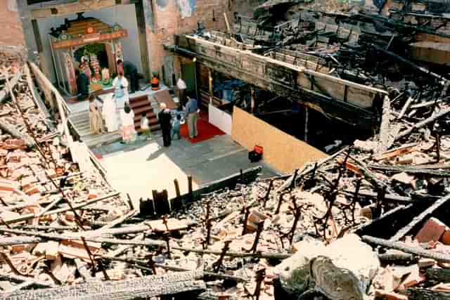 The Shree Krishna Mandir In West Bromwich After It Was Burned Down In December 1992 