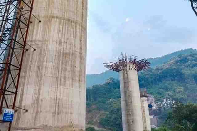 A bridge under construction on Sivok-Rangpo Rail Line (Ministry Of Railways)