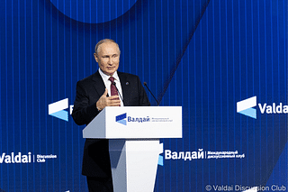 Russian president Vladimir Putin spoke at the Valdai Discussion Club on 27 October. (Photo: Valdai Discussion Club/Twitter)