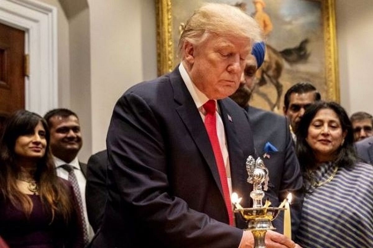 File photo of Donald Trump taking part in Diwali celebrations as the President in White House (@realDonaldTrump/Twitter)