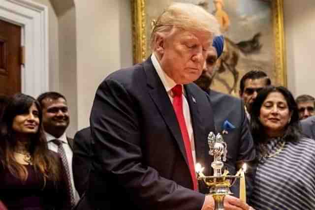 File photo of Donald Trump taking part in Diwali celebrations as the President in White House (@realDonaldTrump/Twitter)