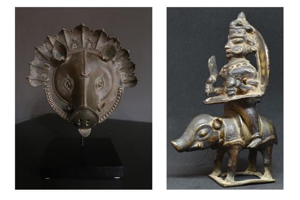 Panjurli Mask and Panjurli Bhuta riding Varaha