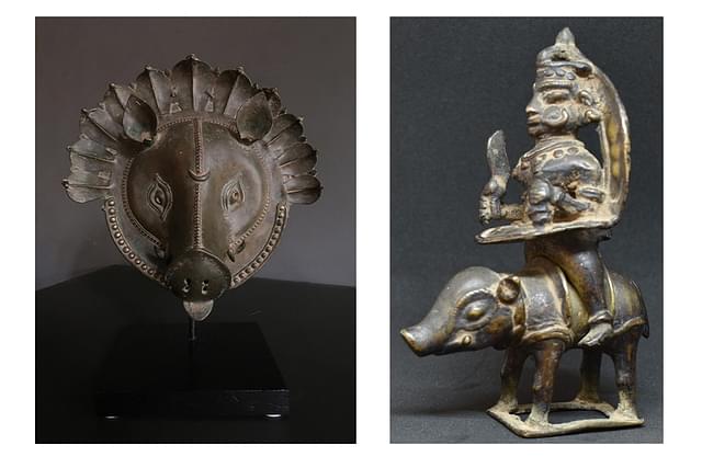 Panjurli Mask and Panjurli Bhuta riding Varaha