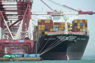 A cargo ship carrying containers. (Getty Images)