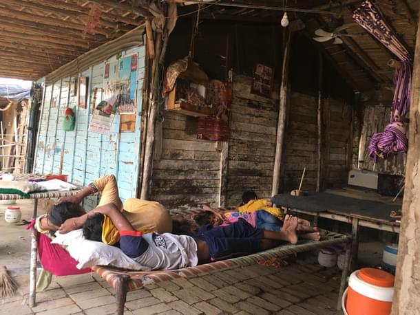 A picture of the camp inmates without electricity. Clicked by Swarajya in 2018