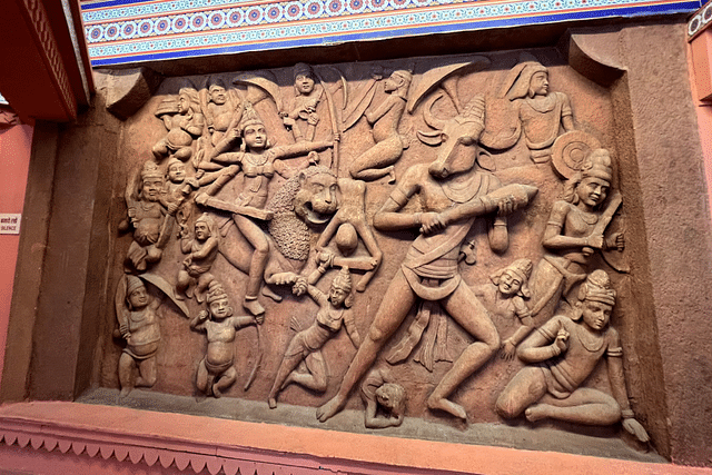 The Mahishasura Mardini mural in the Durgayana gallery