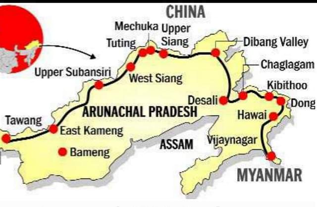 Proposed Arunachal Frontier Highway Map     (Kiren Rijiju/Facebook)
