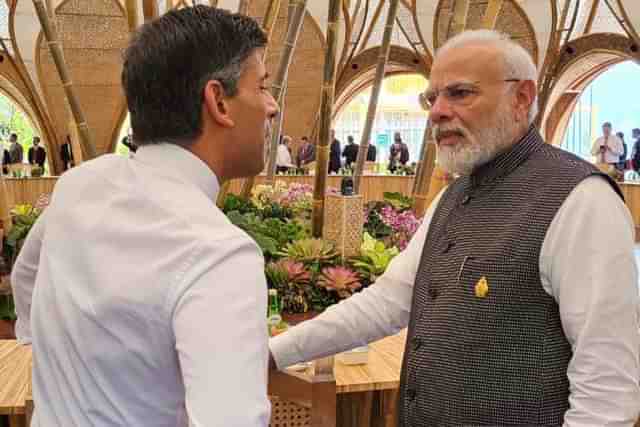 Prime Minister Narendra Modi with his British counterpart Rishi Sunak.(X)