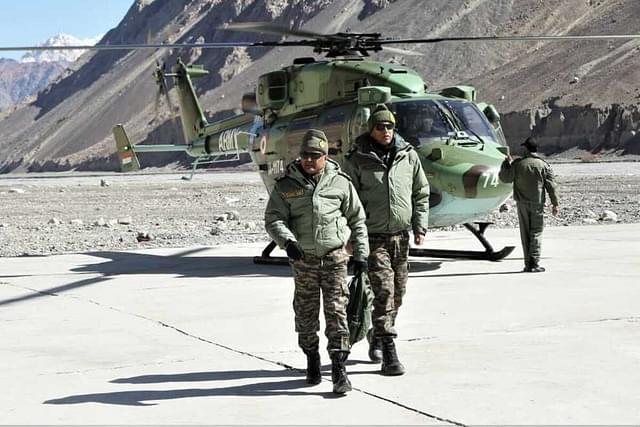 General Manoj Pande visited forward areas in Ladakh in May 2022. (Indian Army/Twitter)