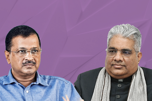 Arvind Kejriwal and Bhupender Yadav.