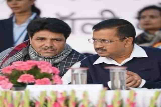 AAP MLA Naresh Balyan with Delhi CM Arvind Kejriwal (Source: Twitter handle @AAPNareshBalyan)